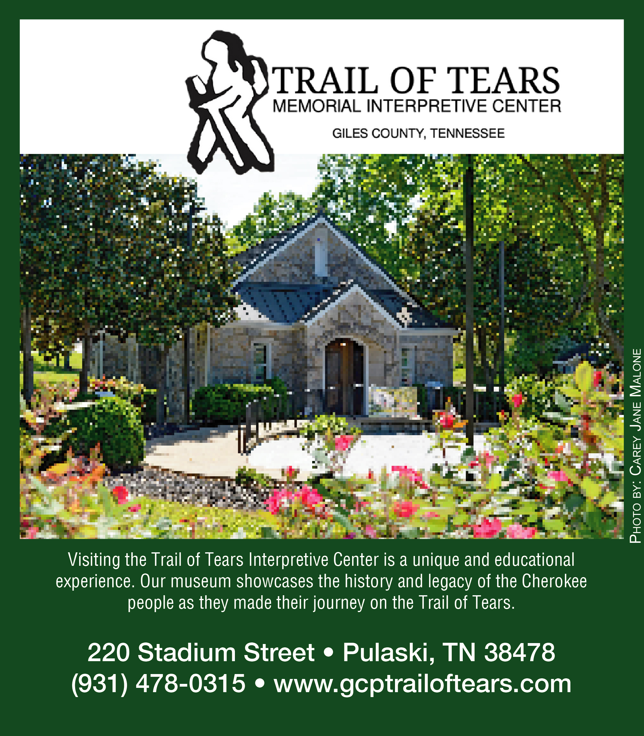 trails of tears interpetive center ad